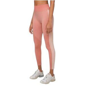 Lululemon Ebb to Train Tight Abstract In Copper Clay / Angel Wing Size 6